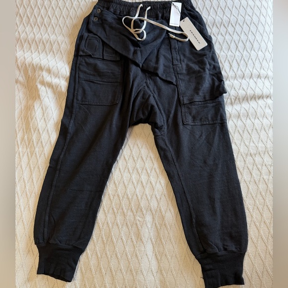 Rick Owens Black CargoSweatpants Drawstring S PANTALONI PRISONNER MEMPHIS